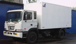Kurzer Rückblick, Beschreibung. Transporter Spektr-Avto Transporter auf dem Fahrgestell des Hyundai HD-170 Long