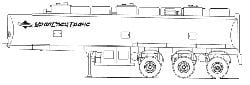 Hōʻike pōkole, wehewehe. Nā kaʻa kalaka Semi-trailers-wahie UralSpetsTrans 96894-10 BPW axles
