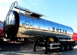 استعراض قصير ، الوصف. نصف مقطورات البيتوم (ناقلات النفط) شاحنة نقل البيتومين Bonum 30 متر مكعب