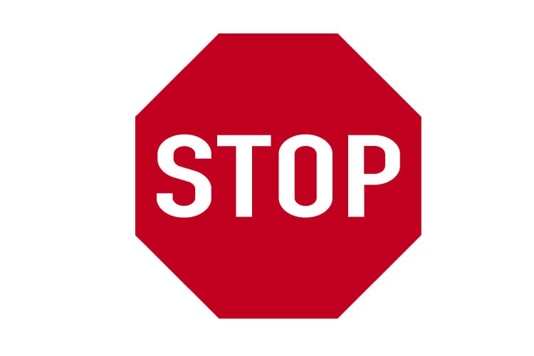 Sign 2.5. Driving without stopping is prohibited