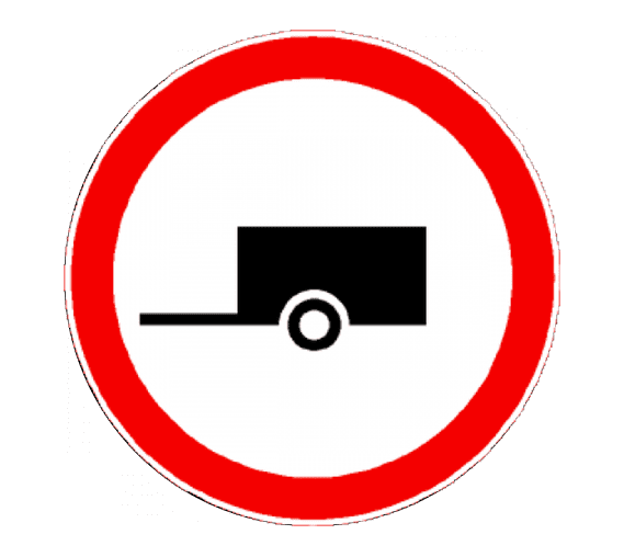 Sign 3.7. Traffic with a trailer is prohibited