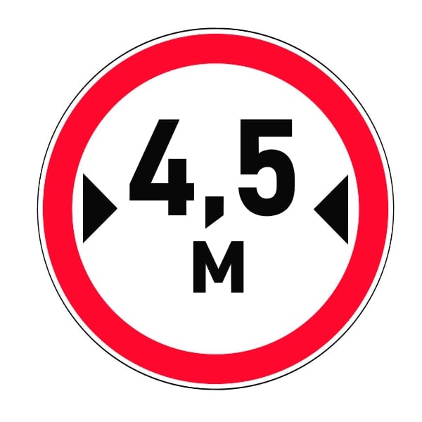 Segnu 3.14. Limitazione di larghezza - Segni di reguli di trafficu di a Federazione Russa