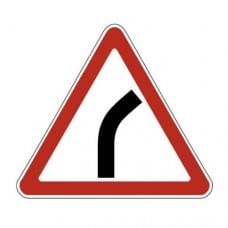Знак 1.11.1. Опасный поворот (правый)