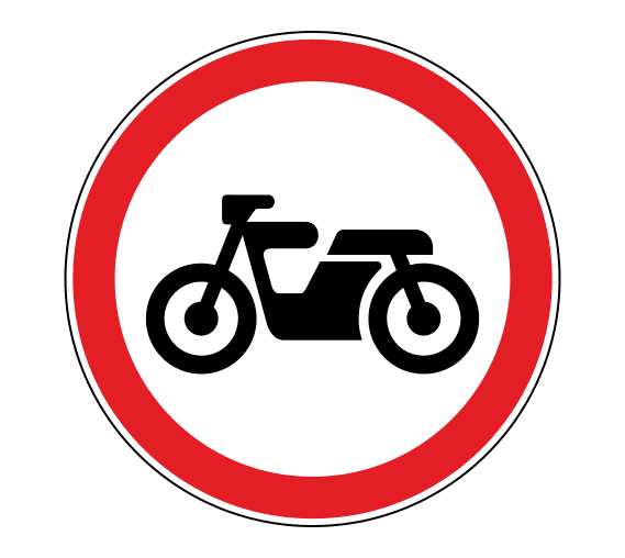 Signe 3.5. Pas de circulation moto