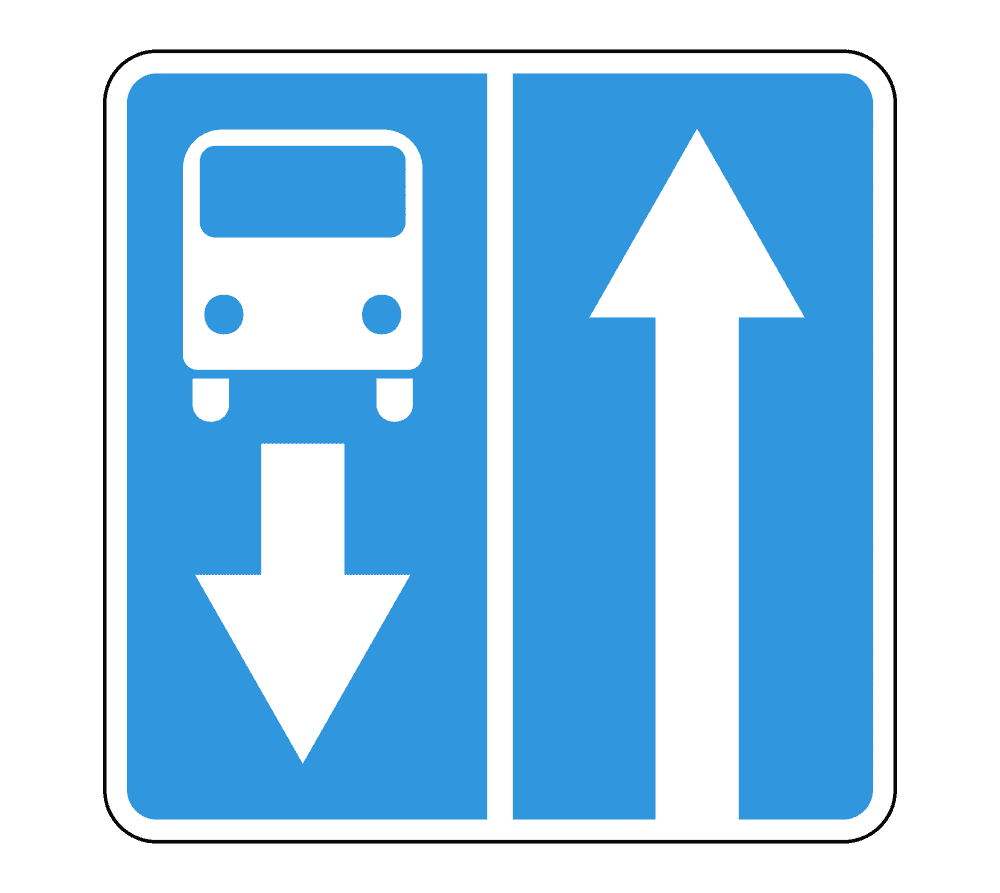علامت 5.11.1. جاده با خط برای وسایل نقلیه مسیر