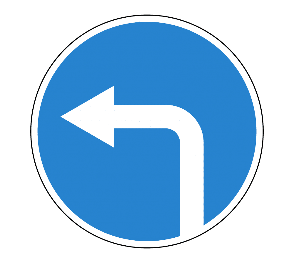 علامت 4.1.3. حرکت به سمت چپ - علائم قوانین راهنمایی و رانندگی فدراسیون روسیه
