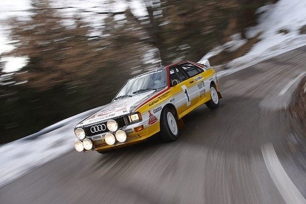 Bandomasis važiavimas „Audi Quattro“ ir Walteris Röhlas: Viešpatie, seni!