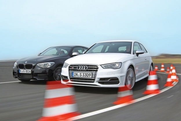 Prueba de conducción del Audi S3 en la prueba contra el BMW M135i xDrive