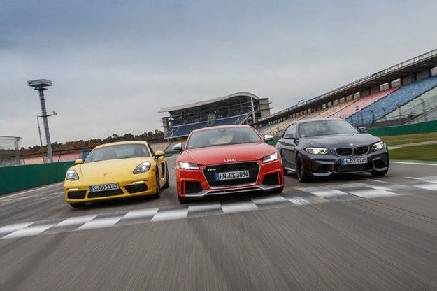 টেস্ট ড্রাইভ Audi TT RS Coupe, BMW M2, Porsche 718 Cayman S: বাতাস