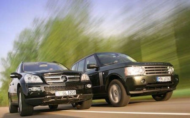 Testfahrt GL 420 CDI vs Range Rover TDV8: Duell vun de Risen