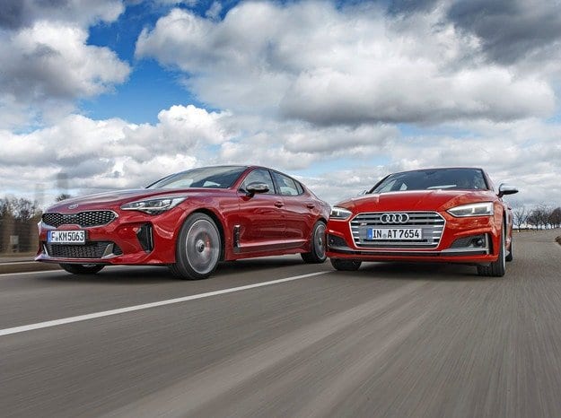 სატესტო დრაივი Kia Stinger GT 3.3 და Audi S5 Sportback: შეკითხვა ფასზე?