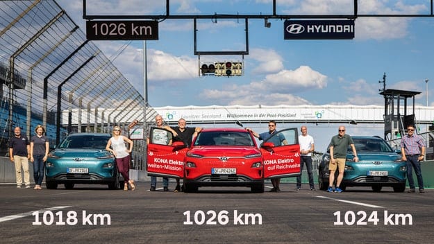 Hyundai KONA Electric menetapkan rekod jarak tempuh