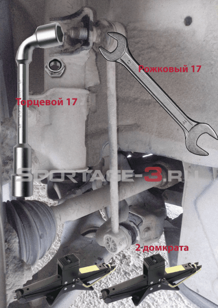 Replacing the stabilizer struts Kia Sportage