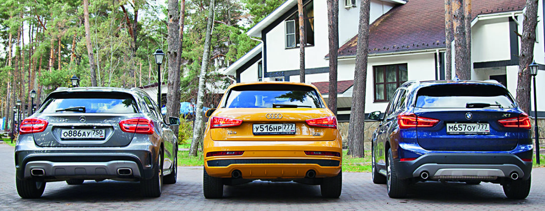 Tástáil chomparáide: Audi Q3, BMW X1, Mercedes GLA agus Mini Countryman