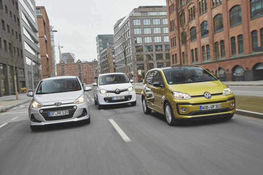 Verglachstest: Hyundai i10, Renault Twingo, Toyota Aygo, Volkswagen Up!