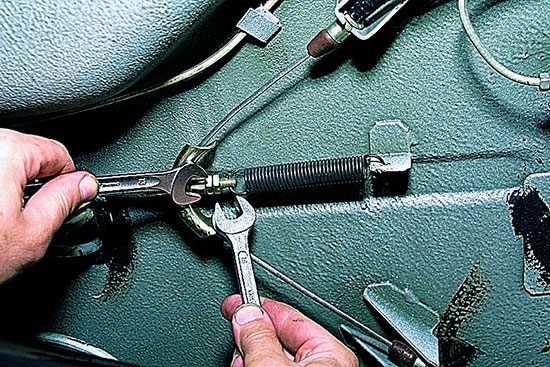 How to tighten the handbrake on a VAZ 2107