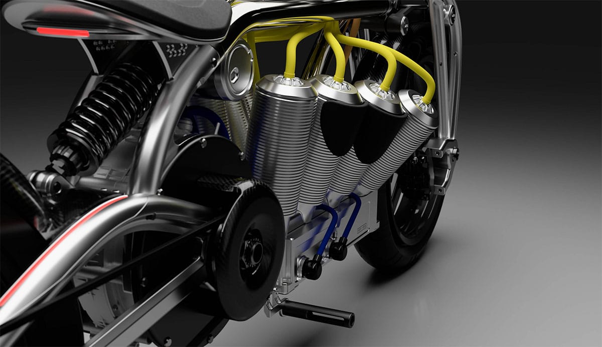 Curtiss представляет 8-цилиндровый электрический мотоцикл