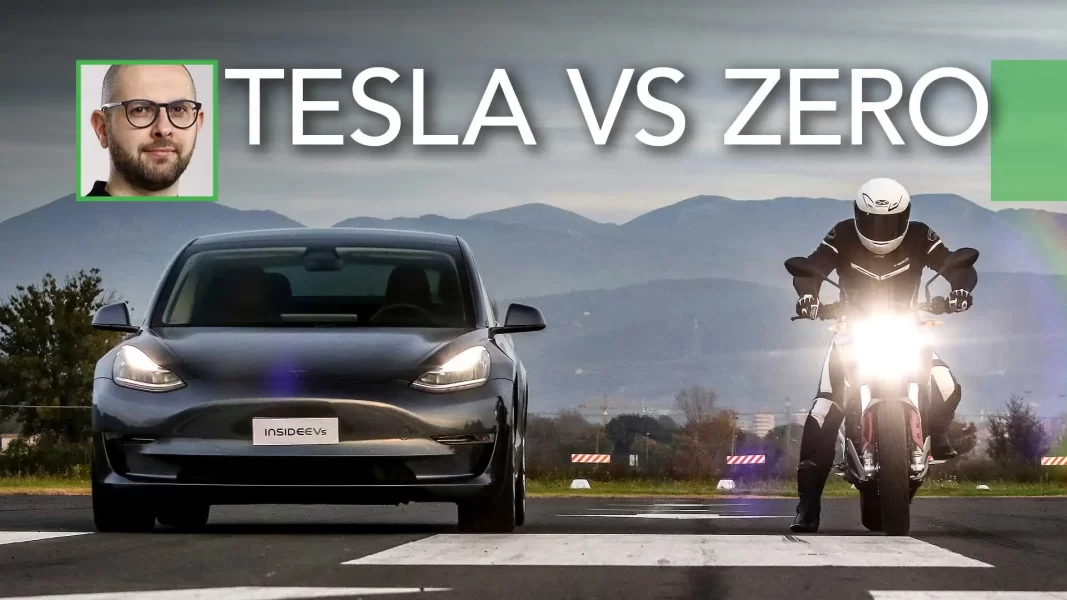 Drag-жарыс: Zero SR / F Tesla Model 3-ті қабылдаған кезде