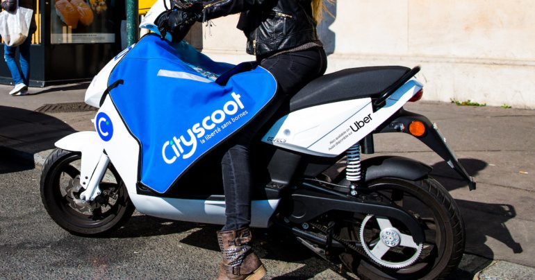 Uber lanse scooter elektrik ak Cityscoot