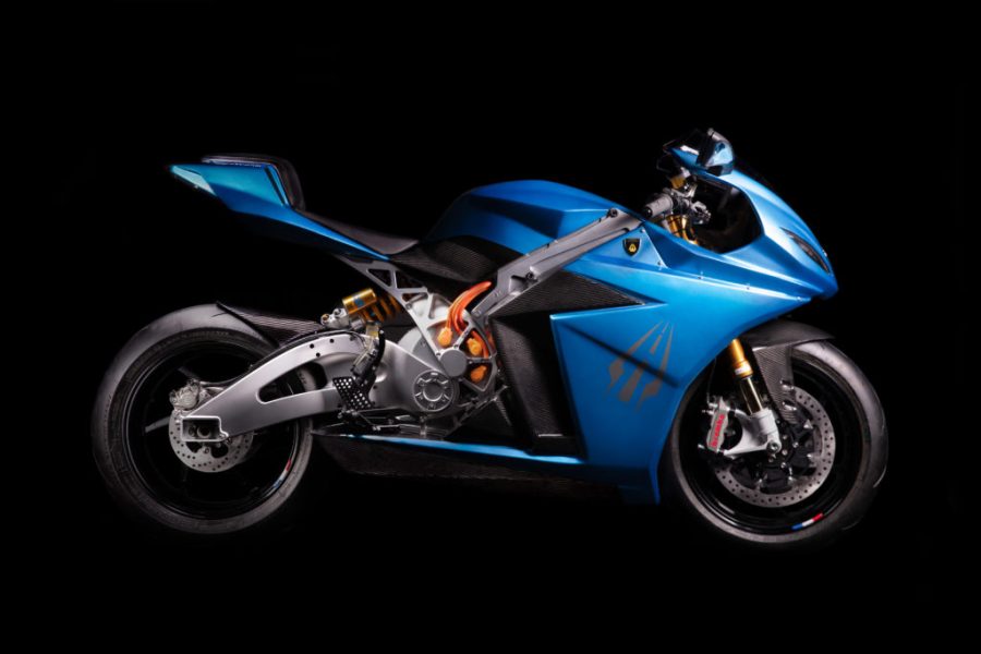 Det här är Lightning Strike, en elektrisk motorcykel med en räckvidd på 320 kilometer.