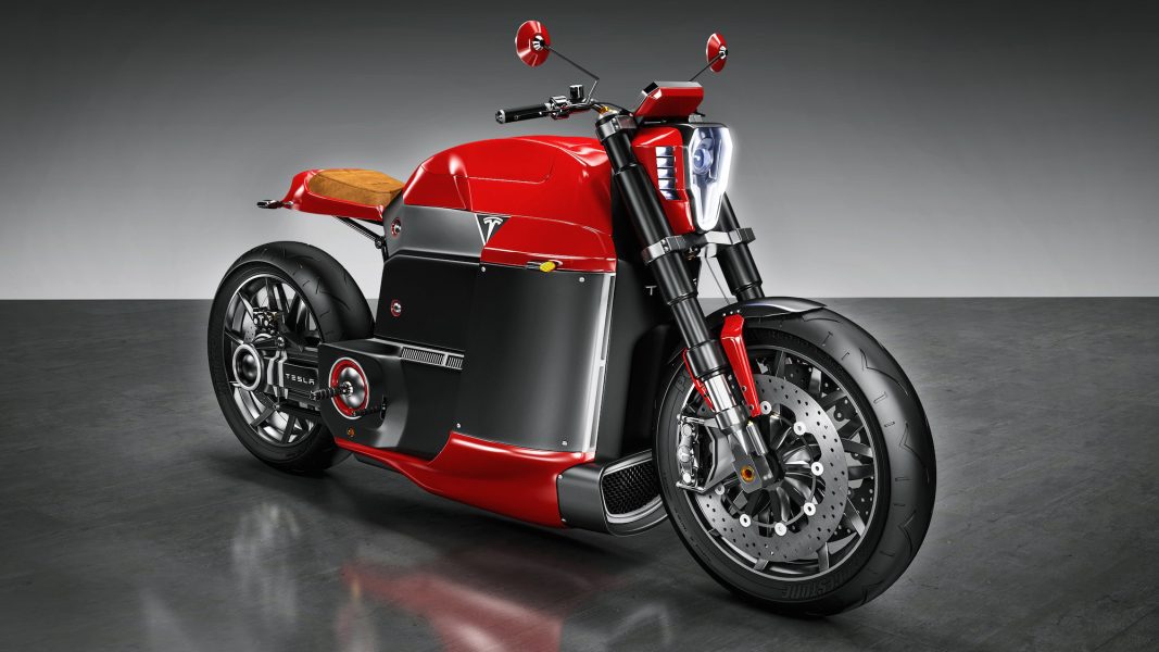 Deze ontwerper presenteert de ongelooflijke Tesla elektrische motorfiets.