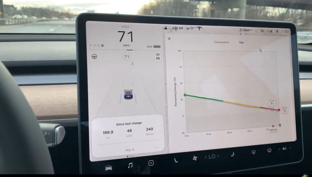 Как изменится запас хода электромобиля Tesla Model 3 SR + (2021) ЗИМОЙ? Менее 20 процентов [видео] • АВТОМОБИЛИ