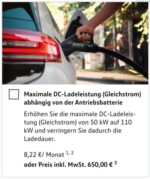 Новый VW ID.3 в Германии с более высокой мощностью зарядки: от 45 до 110 кВт, от 58 до 120 кВт