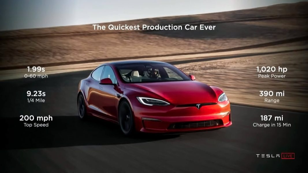 概述：Edmunds Portal 上的 Tesla S Plaid。 概括？ 超强加速，可怕的毽子，浪费钱