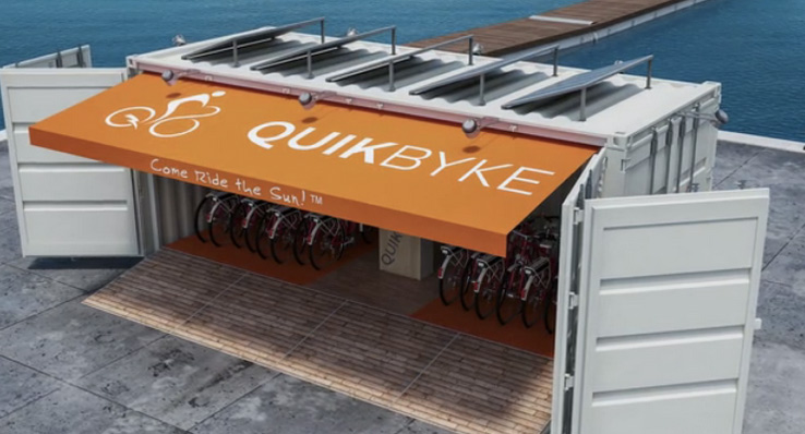 QuikByke &#8211; контейнер, преобразованный в электрическую велосипедную станцию