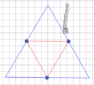 आधा-त्रिकोण और वर्ग में विभाजित करें