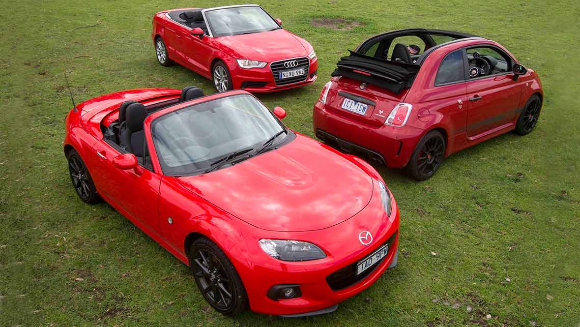 „Mazda MX-5“, „Audi A3 Cabriolet“ ir „Abarth 595“ kabrioleto 2014 m. apžvalga