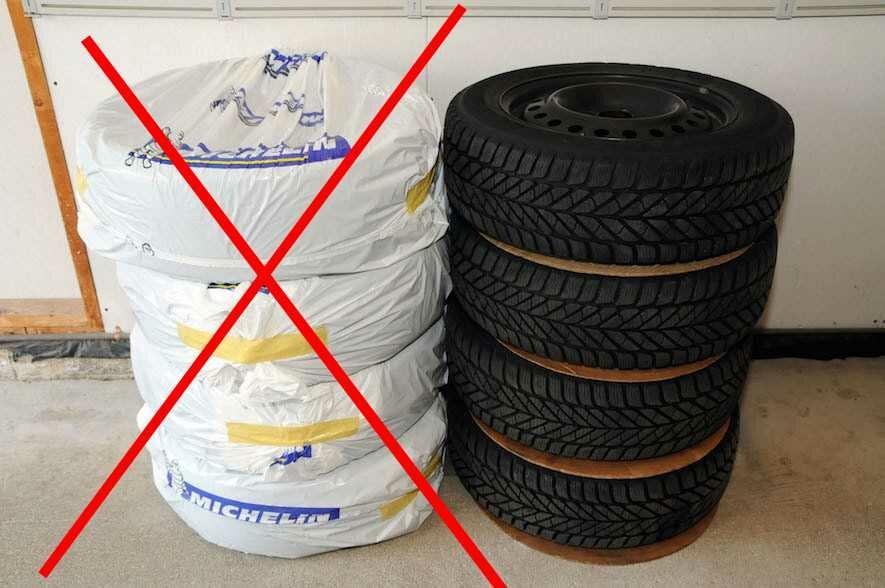 Miksi renkaita ei pidä säilyttää muovipusseissa