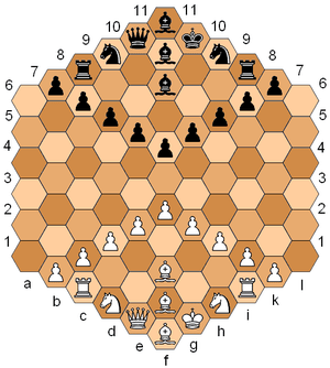 Ko te chess hexagonal a Glinsky