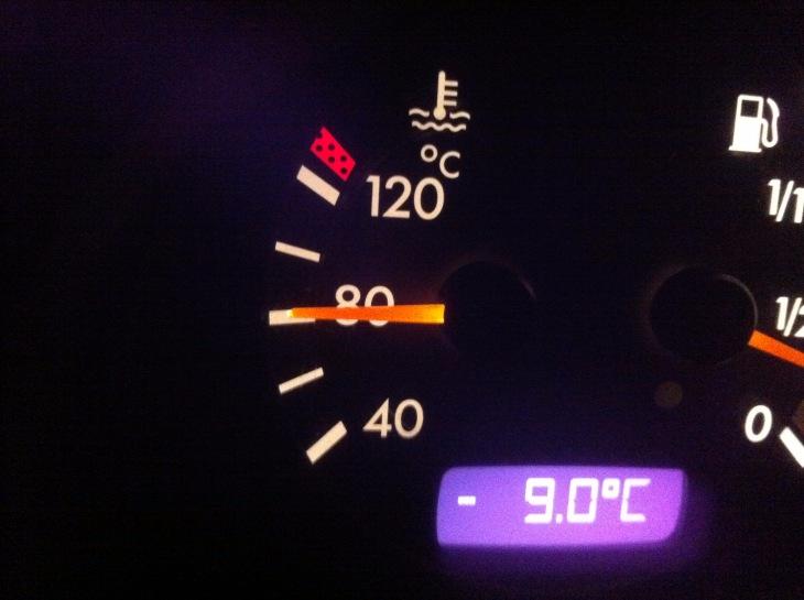 گاڑی میں درجہ حرارت
