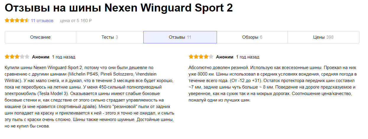 Отзывы о резине Nexen Winguard Sport 2 – подробный обзор моделей