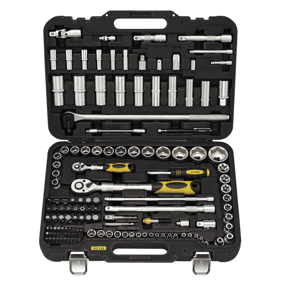 ТОП-8 наборов инструментов для авто в чемодане «Бергер»