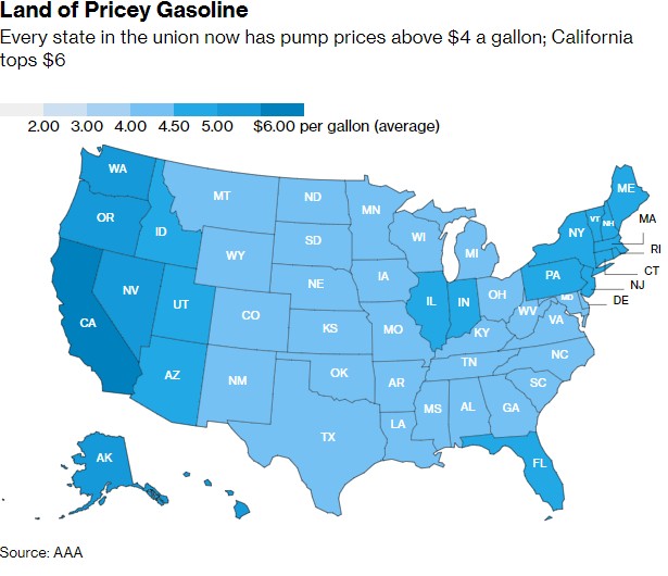 Cijene benzina su preko 4 dolara po galonu u svakoj američkoj državi.