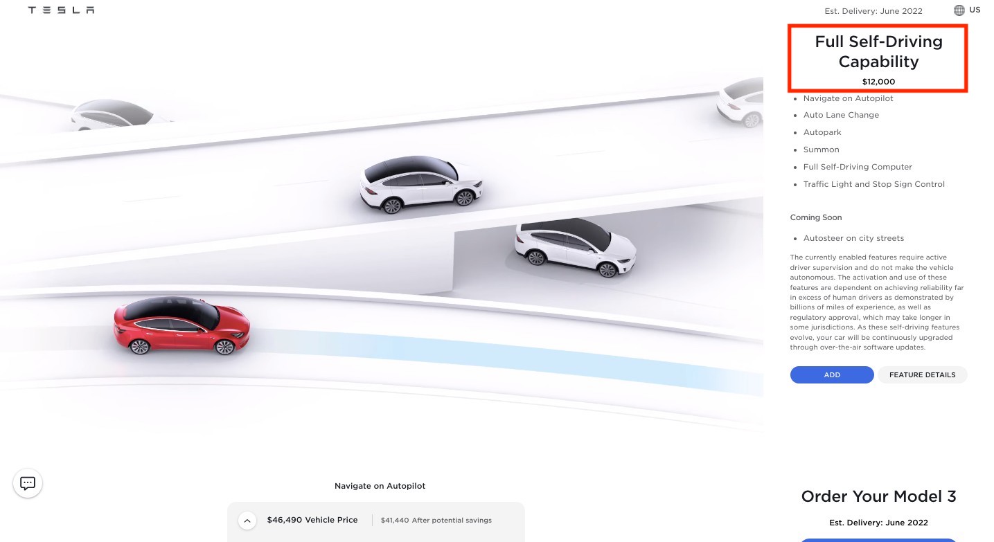 Tesla podiže cenu sistema autonomne vožnje na 12,000 dolara