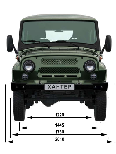 UAZ Hunter - technical specifications: dimensions, perspiration consumption, clearance
