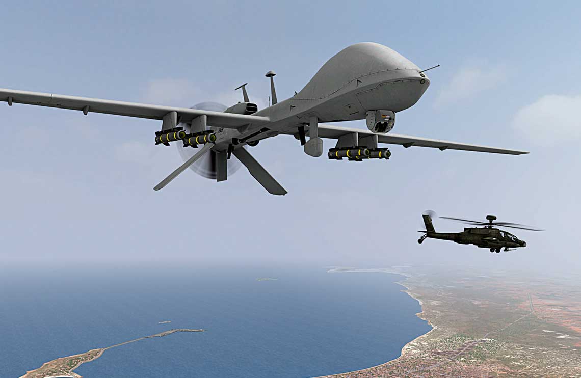 Apache с беспилотными летательными аппаратами