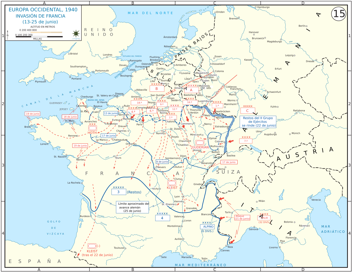 Карта франции 1940 года