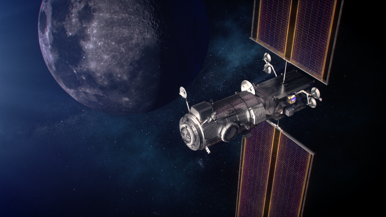 Stasiun Luar Angkasa Internasional Mini ngorbit Bulan