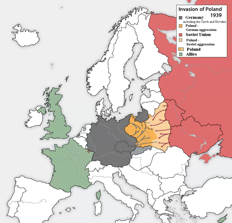 Карта ссср польша