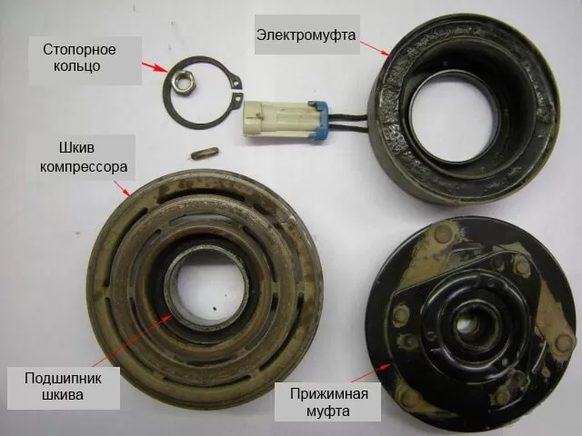 Замена подшипника компрессора кондиционера Рено Логан