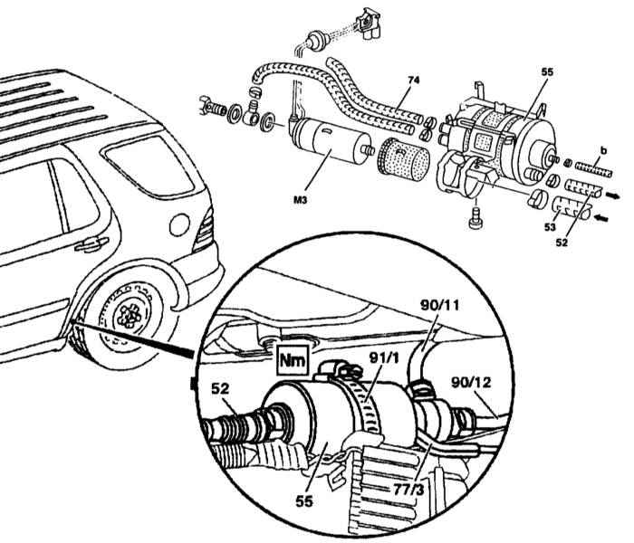 Kraftstofffilterwechsel für Mercedes W163
