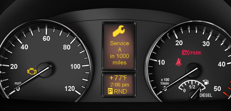 Вовед во системот за активен сервис на Mercedes-Benz (ASSYST, ASSYST PLUS, ASSYST во фиксни интервали) Показни светла за сервисирање