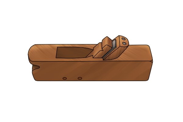 Wat zijn de onderdelen van een houten schrobvliegtuig?
