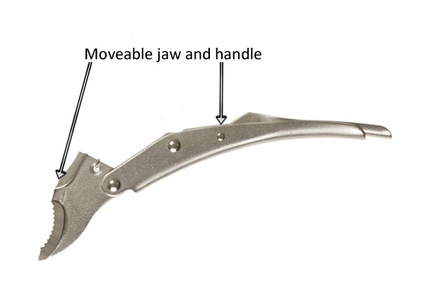 What are the parts of a mole grip?