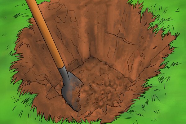 Как копать брус, чтобы вырыть яму?