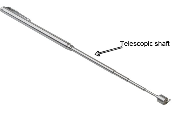 What are the parts of a telescopic pick-up tool?